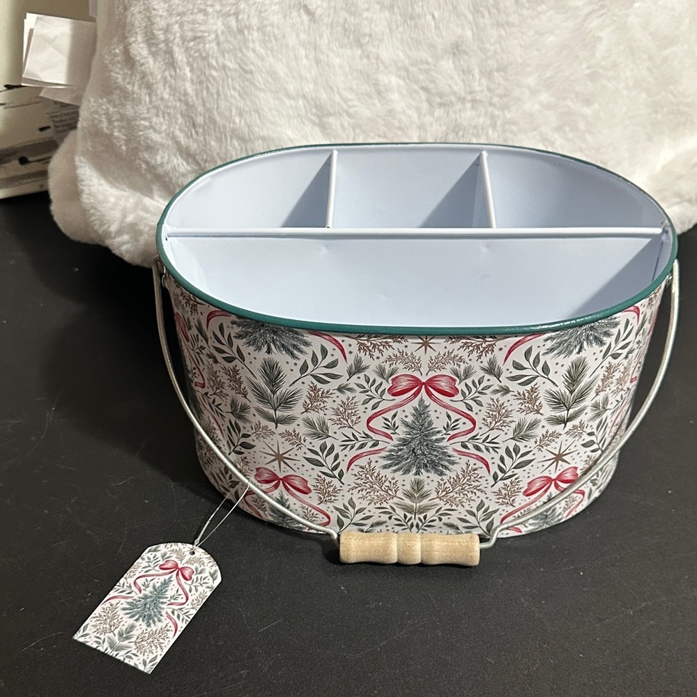 Prima design Christmas flatware metal caddy